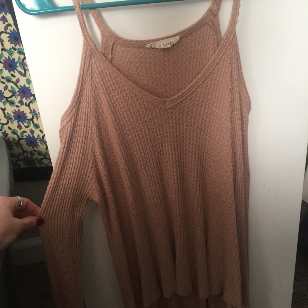 Open shoulder sweater